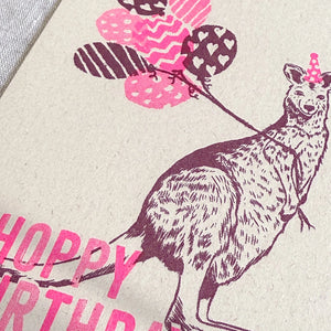 Kangaroo "Hoppy Birthday! "Birthday Card
