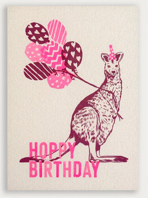 Kangaroo "Hoppy Birthday! "Birthday Card
